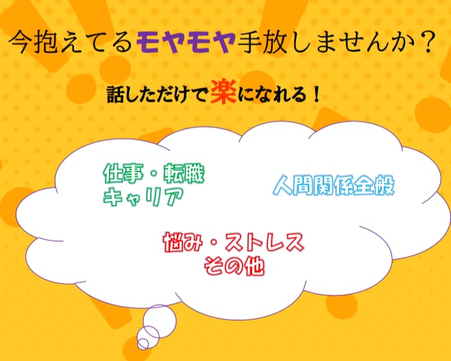 いつでも何でも悩み・ストレス発散できます いつでも、何でも好きなだけお聞きします。 イメージ1