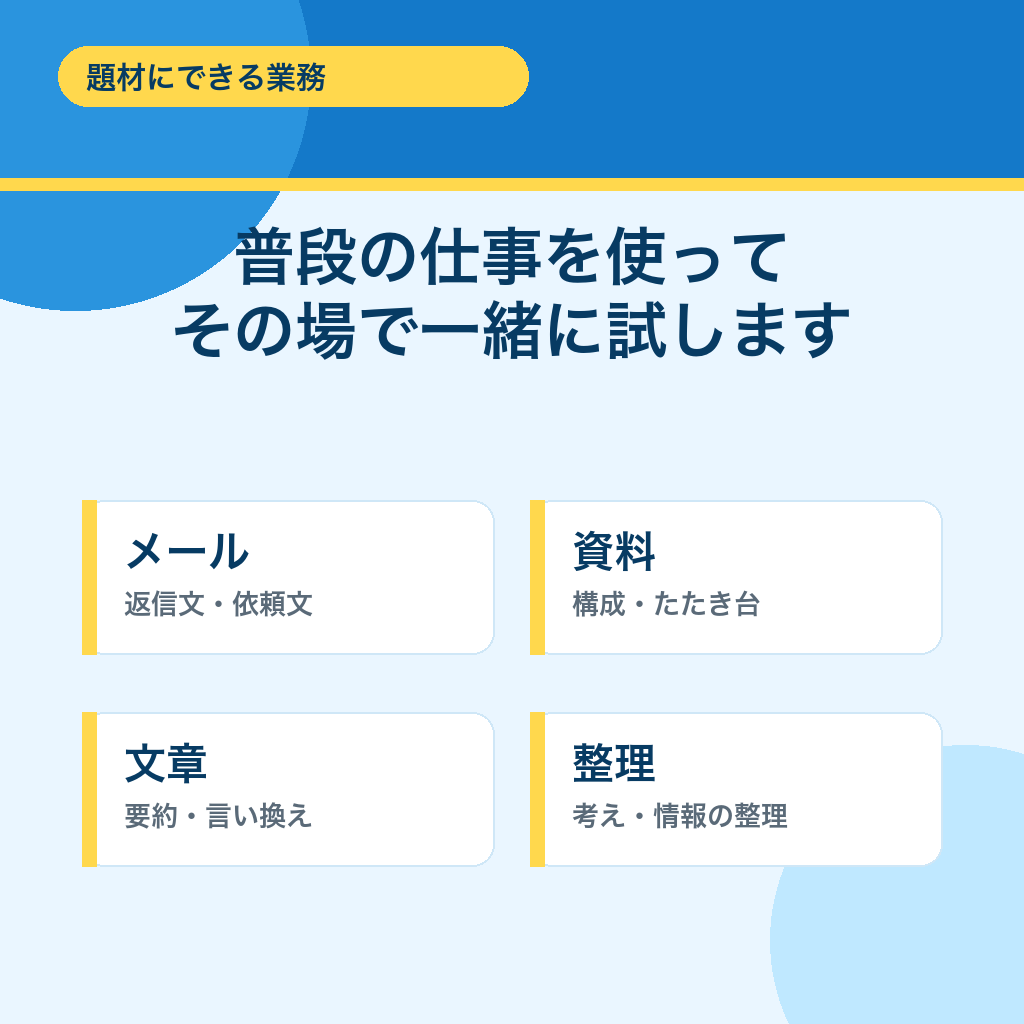 あなたの仕事でChatGPTを一緒に実践します メール・資料作成など、あなたの仕事でAIを実践します イメージ2