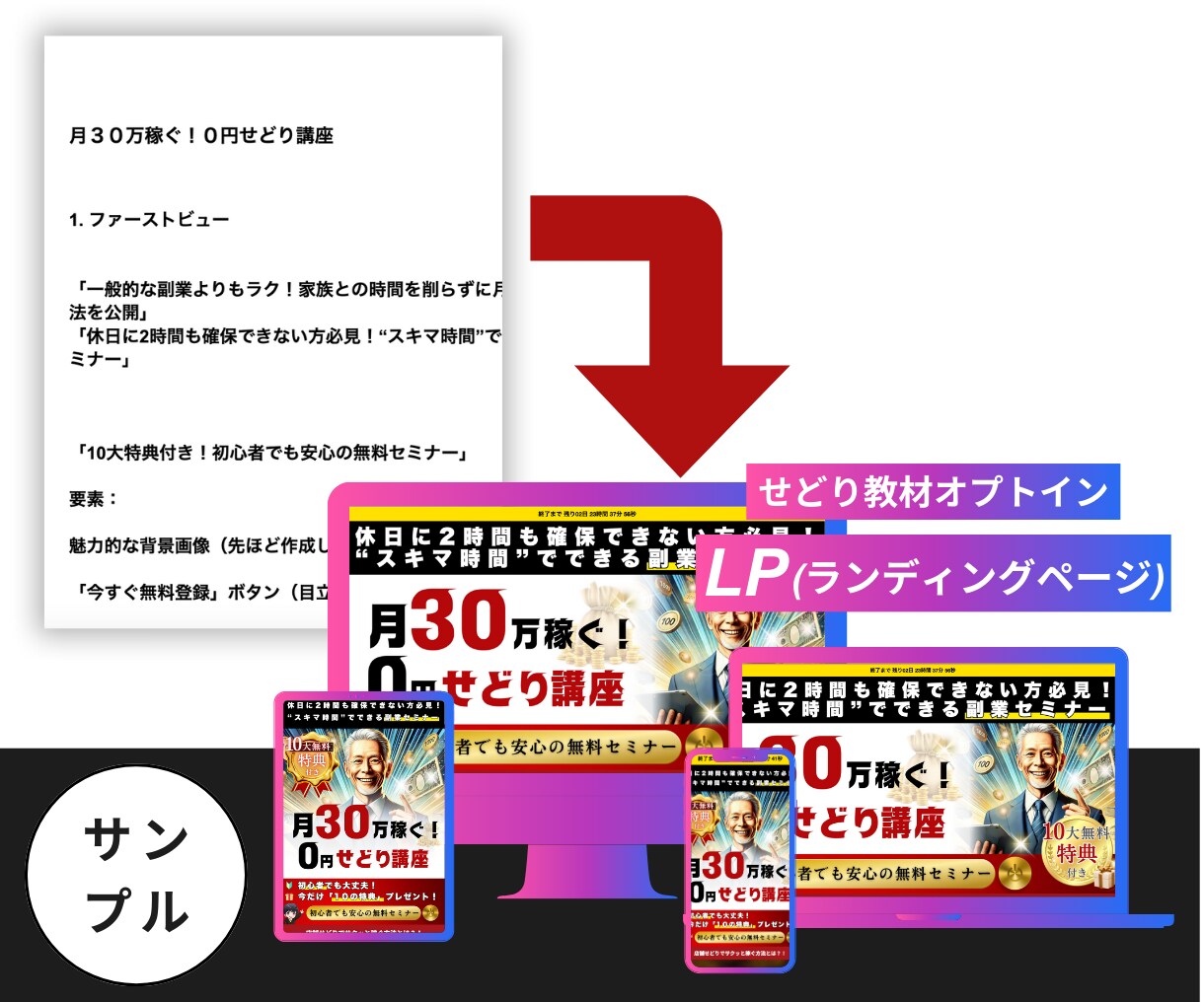 即公開できるLPを制作します 完成データ納品！そのまま公開できます イメージ5