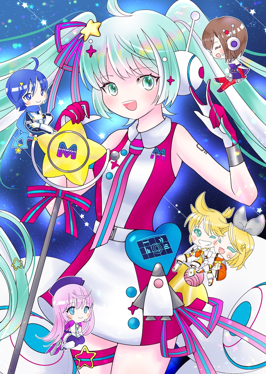 フライヤーやジャケットイラストなど制作いたします ゆるふわ、ポップで綺麗な色使いが得意です。 イメージ3