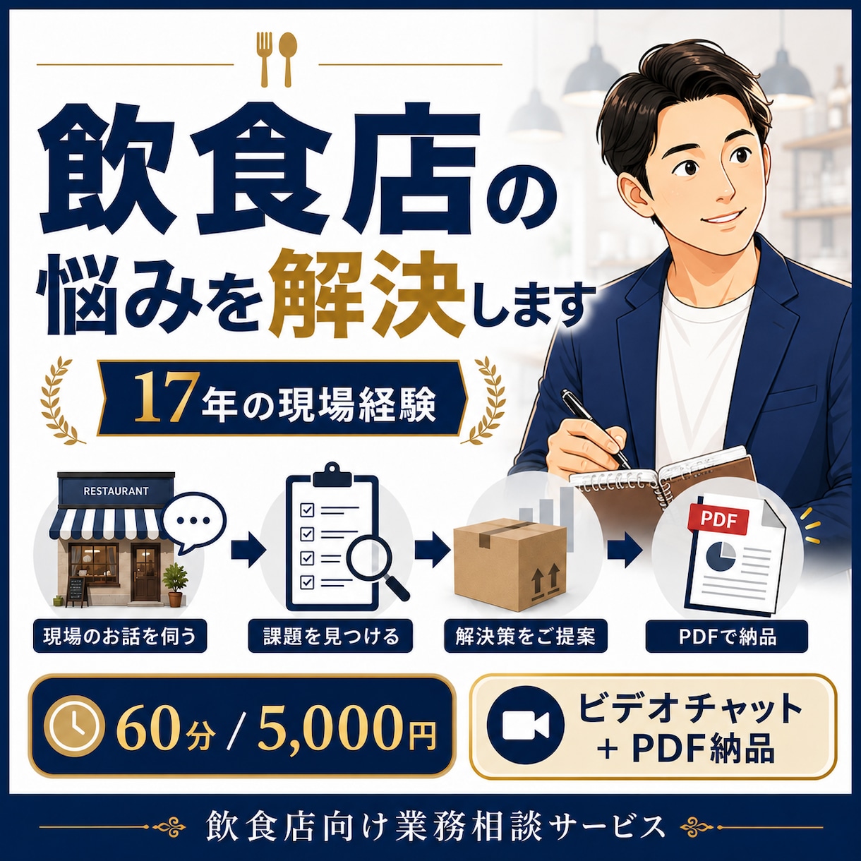 飲食店の悩みを17年の現場経験で解決します 現場を詳しく聞き、改善策をPDFにまとめてお渡しします イメージ1
