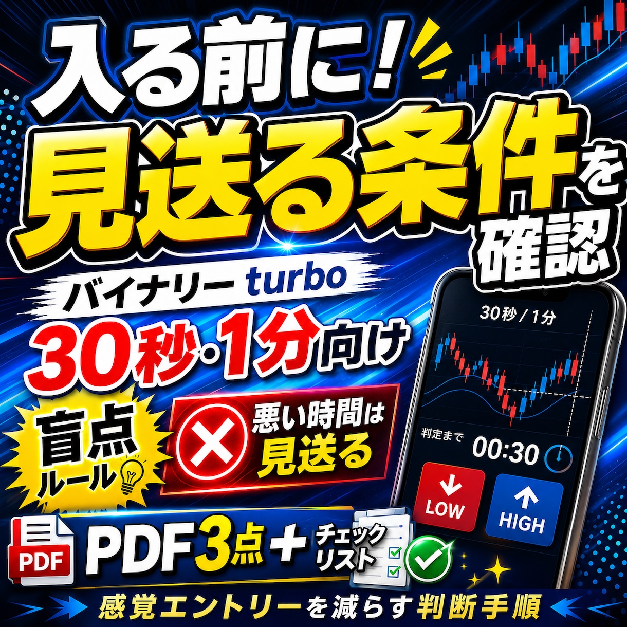 盲点バイナリーturbo手法を教えます 入る前に見送る条件まで確認する イメージ1