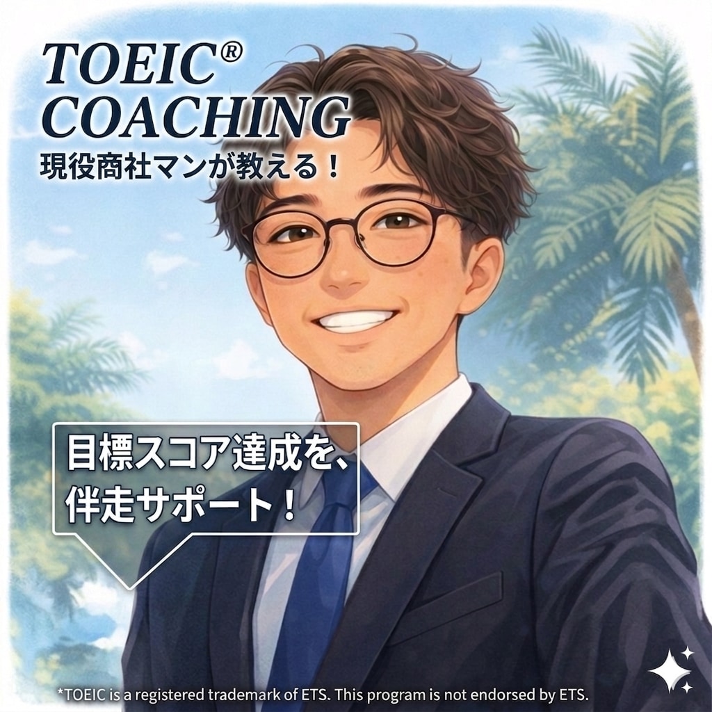 TOEIC600〜900点！私が伴走指導します 実務で英語を使う現役営業マンが、目標スコア達成を徹底サポート イメージ1