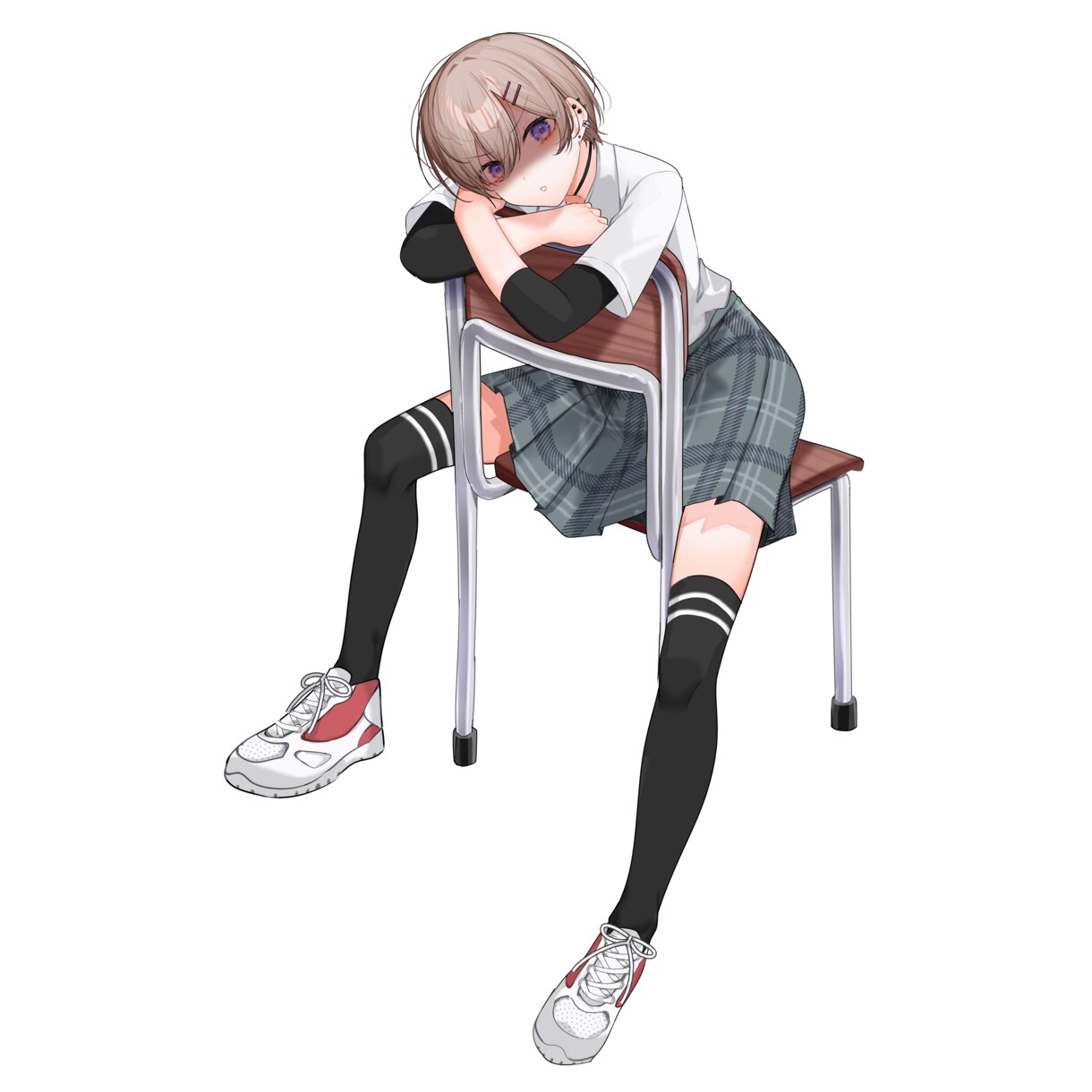 差分８種◆立ち絵販売します 椅子に座っているクールな女の子です！ イメージ9