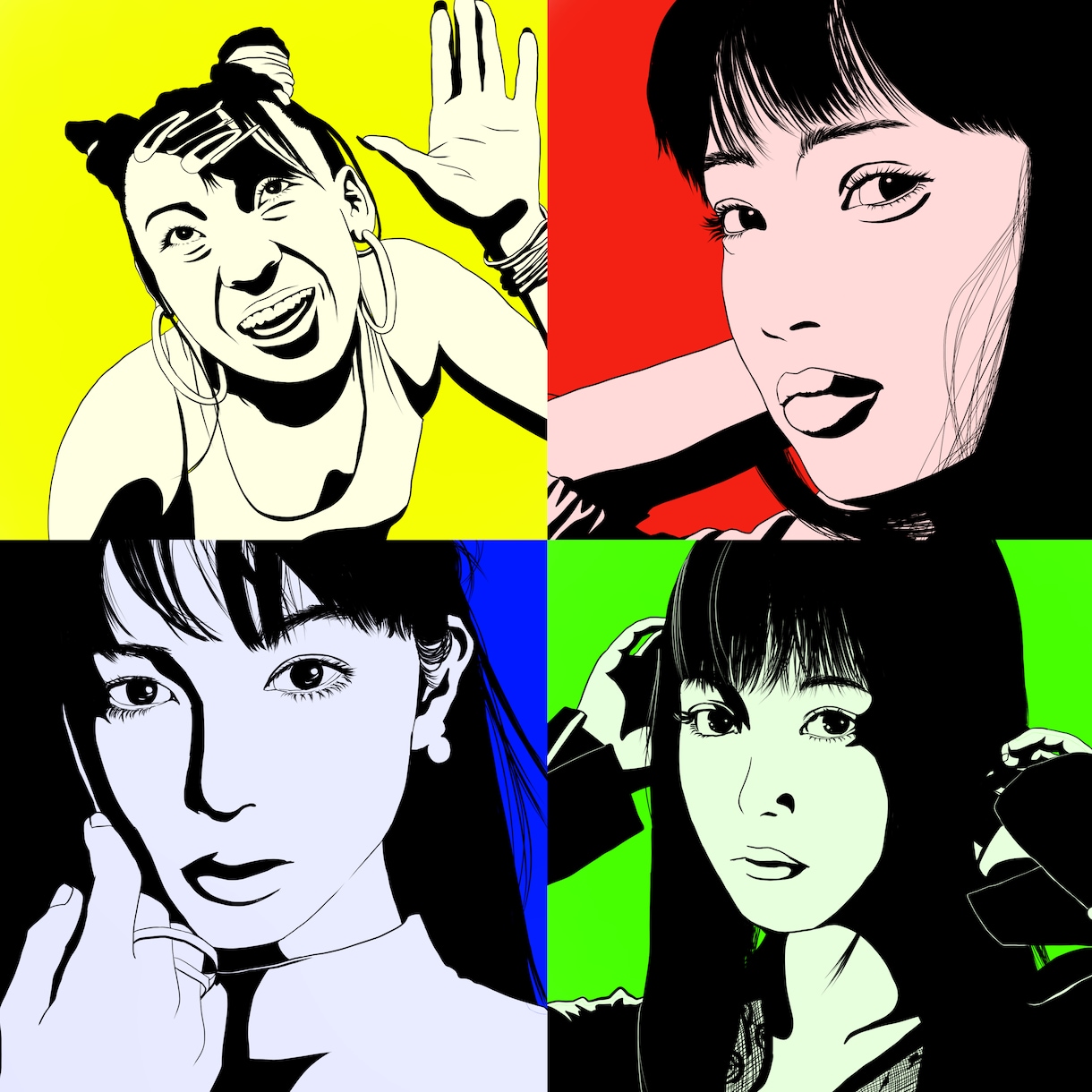 おしゃれなモノクロ似顔絵描きます お好きな色を背景におしゃれに仕上げます！！ イメージ2