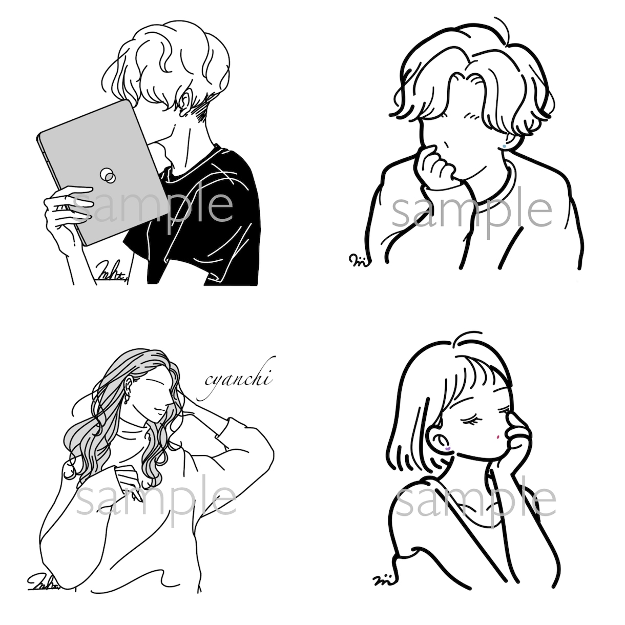 商用利用◎シンプル線画アイコンお描きします 選べるイラストタッチ！オプションでカラーにも◎ イメージ7
