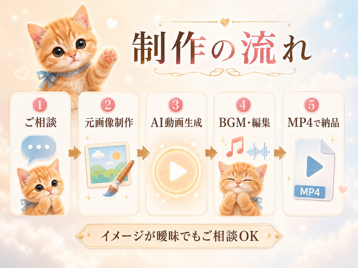 素材ゼロから可愛いAI動画を制作します 企画・写真風画像・動画生成・編集まで一括対応 イメージ3