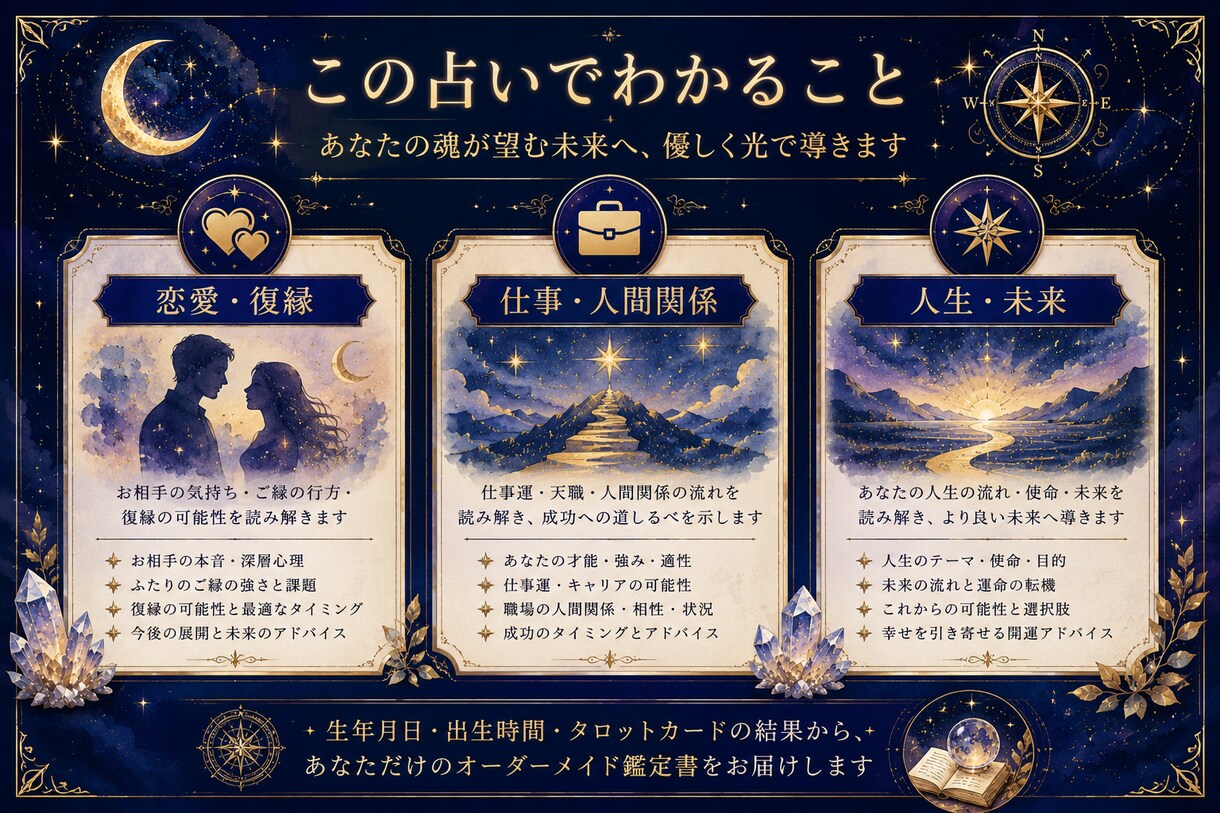 水彩タロットで恋愛/仕事/人生を鑑定します 水彩画のタロットイラスト付き、心に残る鑑定書を作成します イメージ3
