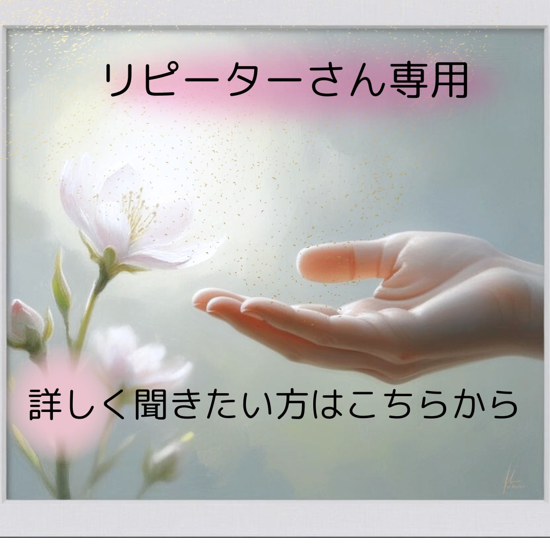 さらに詳しく伝えます リピーターさん専用メニュー！詳しく聞きたい方に！ イメージ1