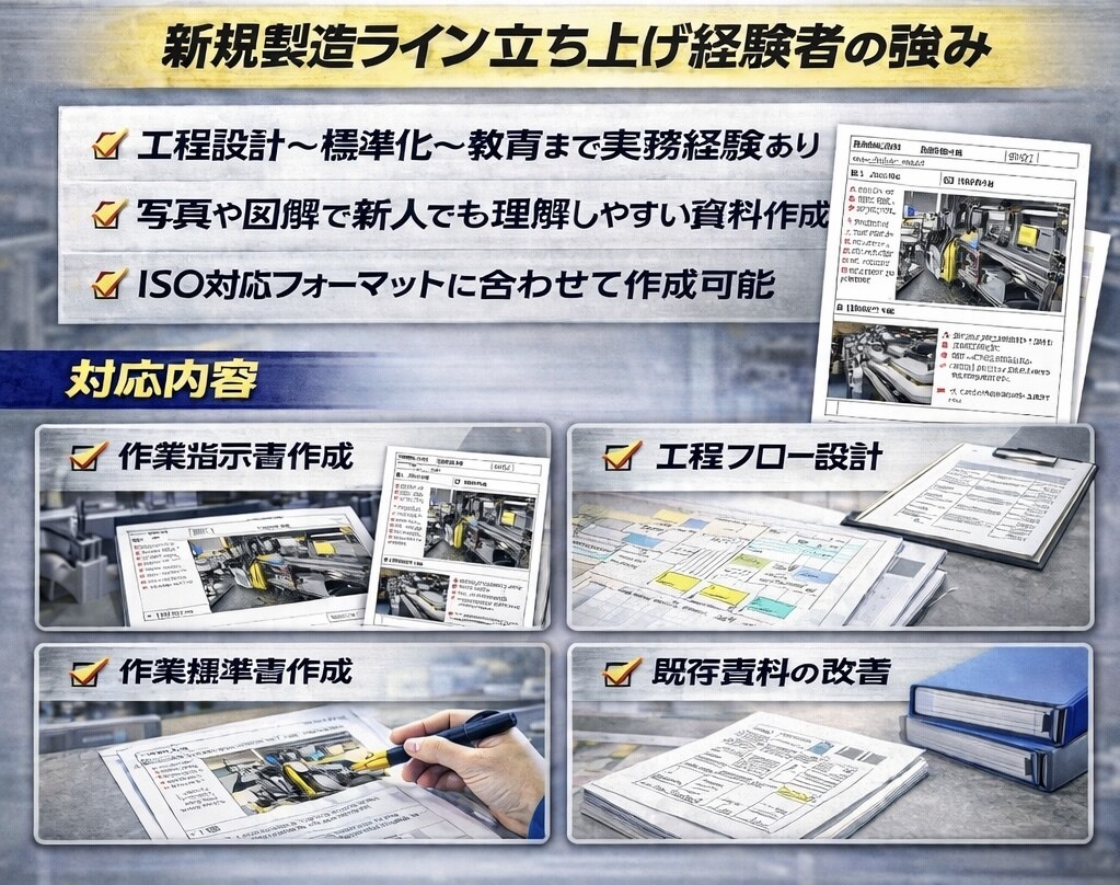 現場目線で使える製造業の作業標準書を作ります 新規製造ライン立ち上げ経験者が実践的な作業指示書を作成します イメージ3