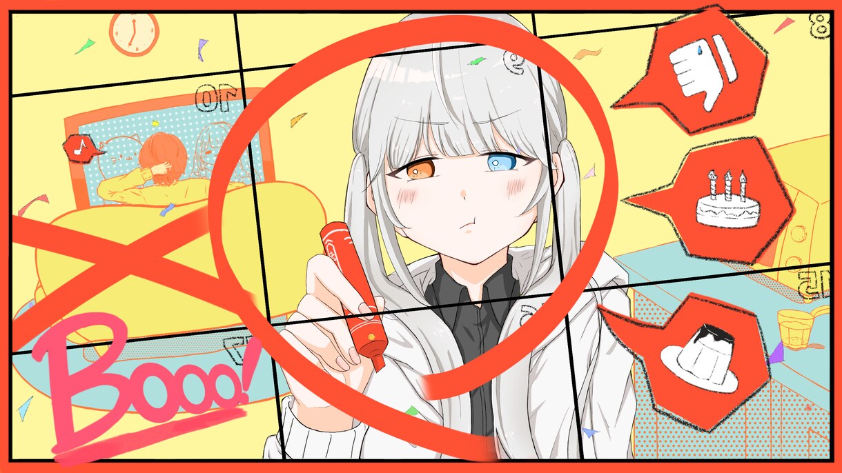 歌ってみたなどのサムネをお描きします 目を引くサムネを現役歌い手がお描きします！ イメージ6