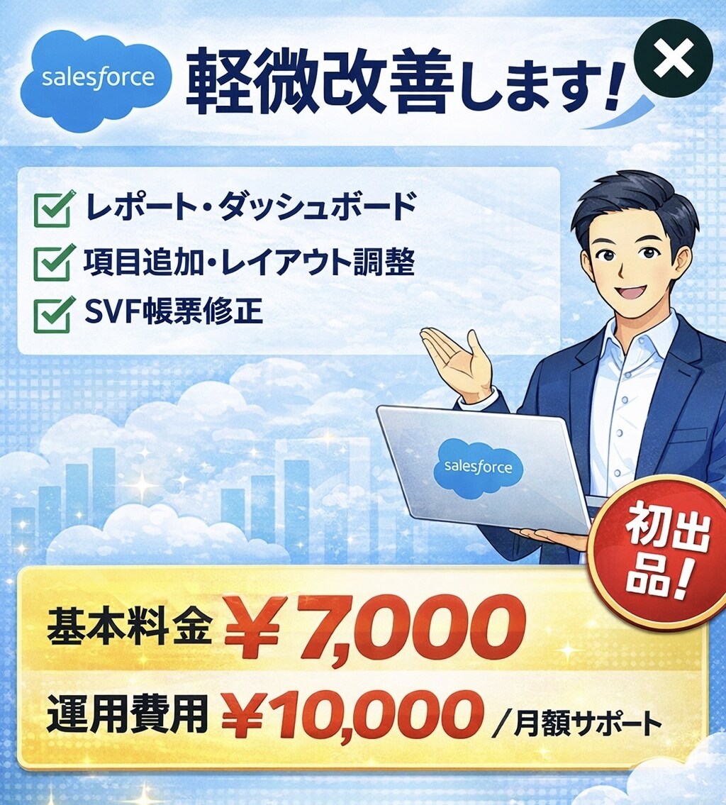 Salesforceの軽微改善を対応します 大きな開発は不要。日々の“少し直したい”を丁寧に対応します！ イメージ1