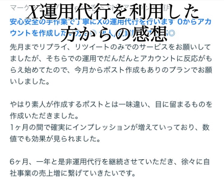 プロが1ヶ月間Ｘの運用代行を行います ０からアカウント作成をして運用を依頼したい方も大歓迎です イメージ2
