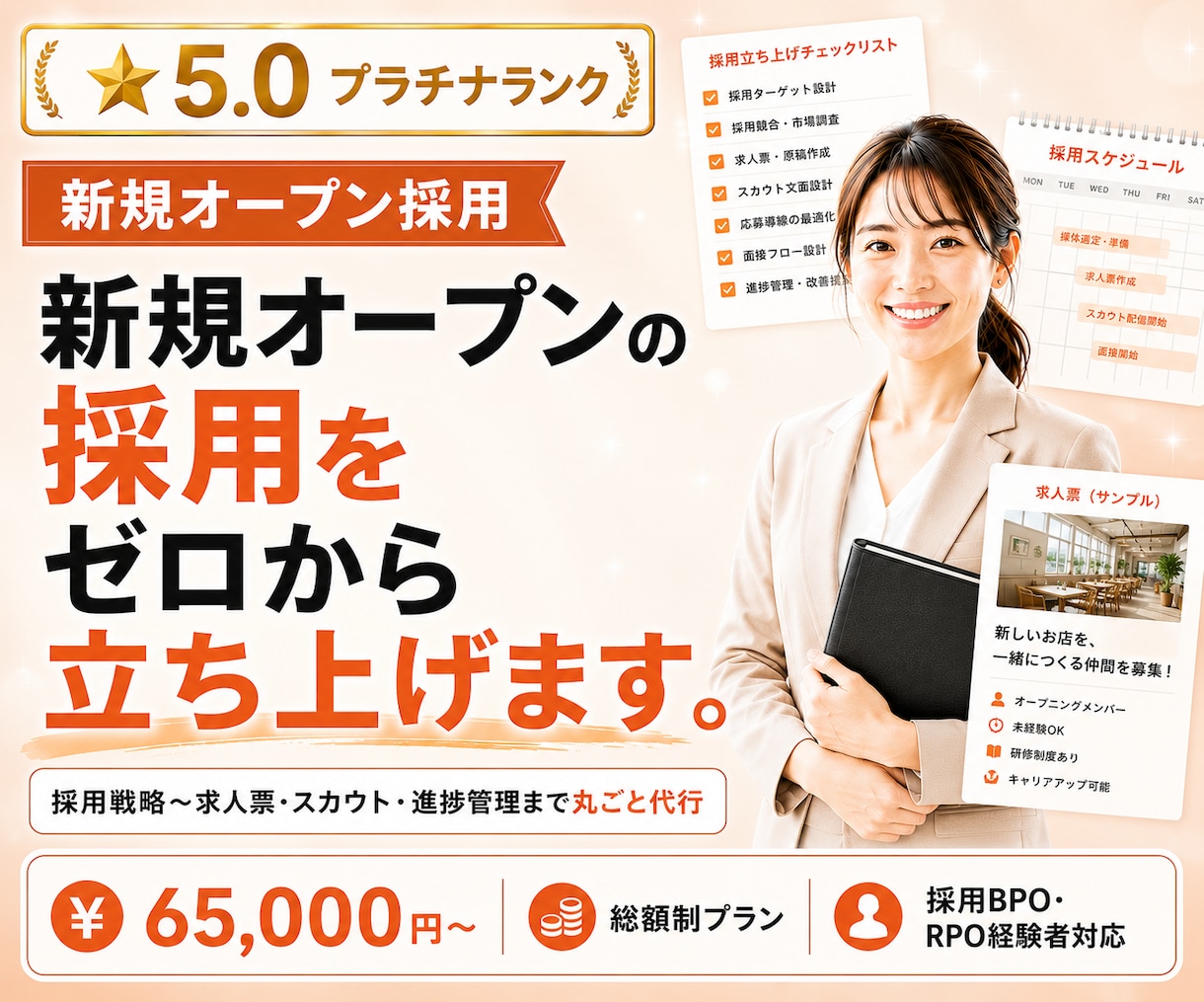 新規オープンの採用、ゼロから立ち上げます 新店舗・新拠点オープンに向けた採用戦略〜実務まるごと採用代行 イメージ1