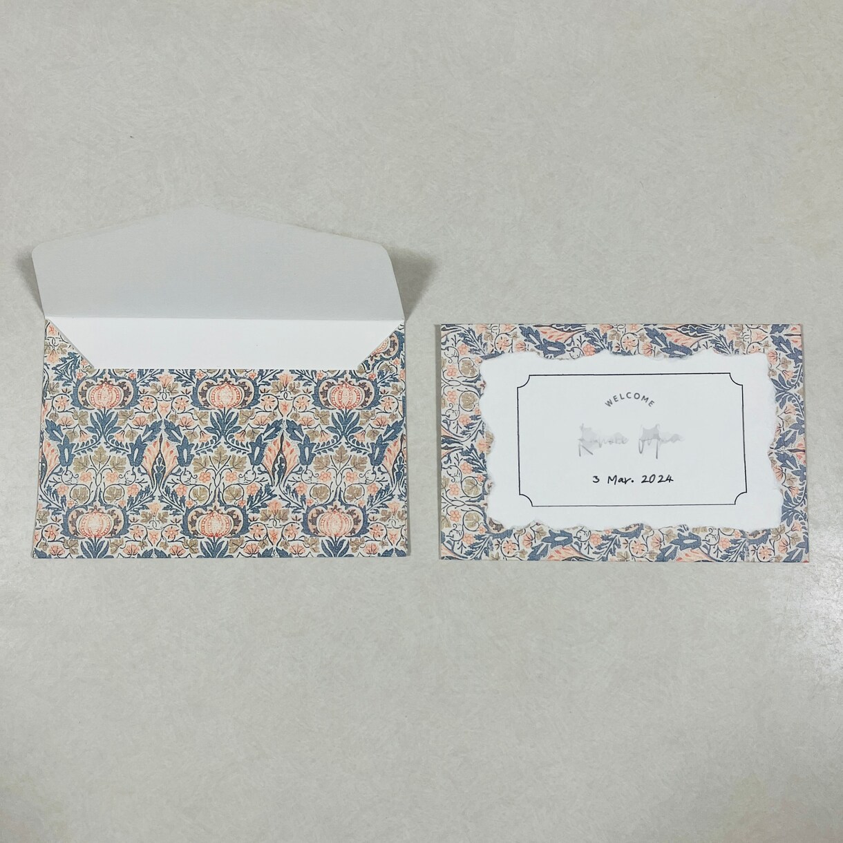 オシャレ！と褒められる特別な封筒型席札を作成します 〜おしゃれながらも手作り感あふれる温かみのある雰囲気を演出〜 イメージ4