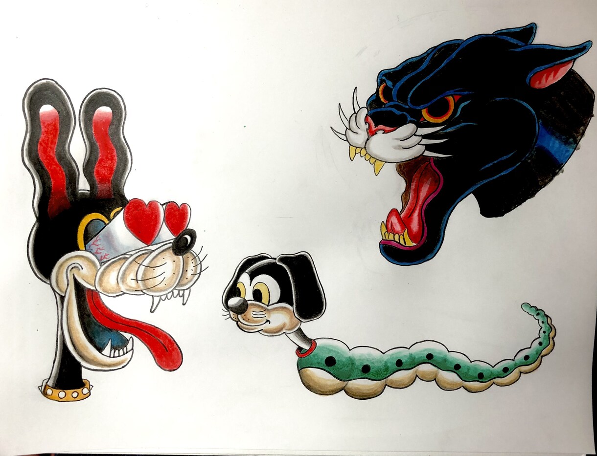 タトゥーデザイン描きます タトゥーデザインのためのフラッシュを描きます。 イメージ2