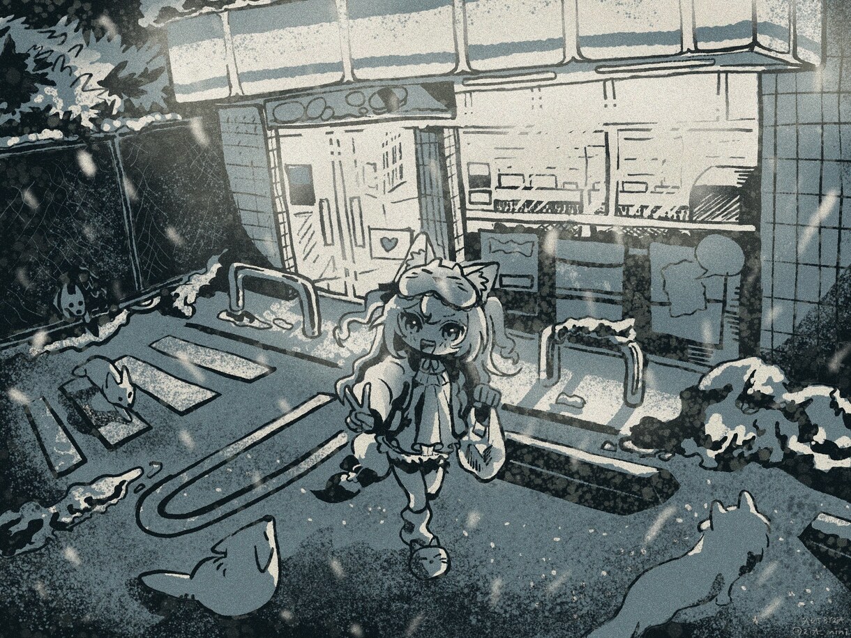 モノクロ一枚絵描きます 「静かな世界観」や「物語を感じる背景」 イメージ1