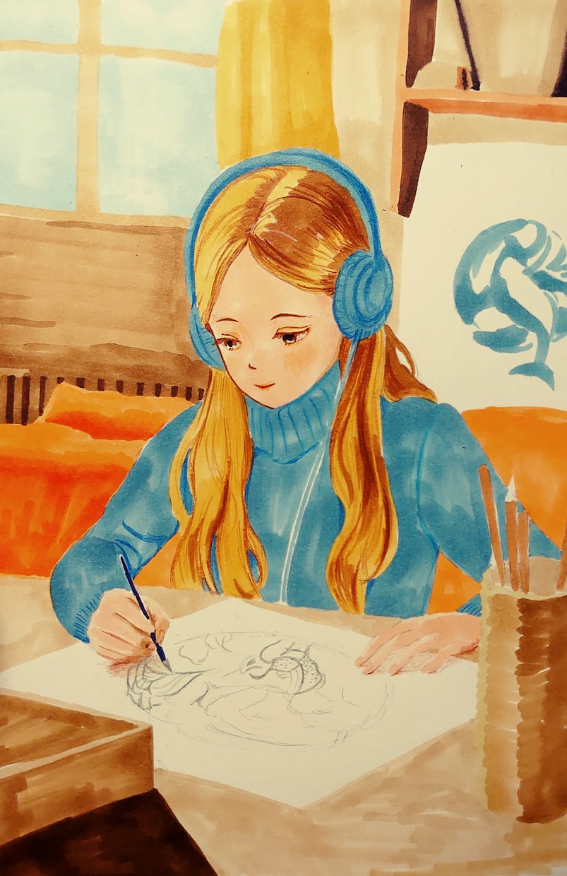 手描きのイラスト描きます 無料サービスあり！ohuhuマーカーで着彩します イメージ1