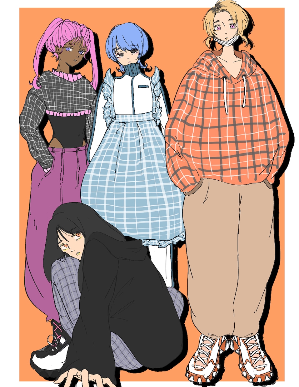 お顔が可愛いイラスト描きます アンニュイなお顔で目を引くオシャレなイラストを制作いたします イメージ3