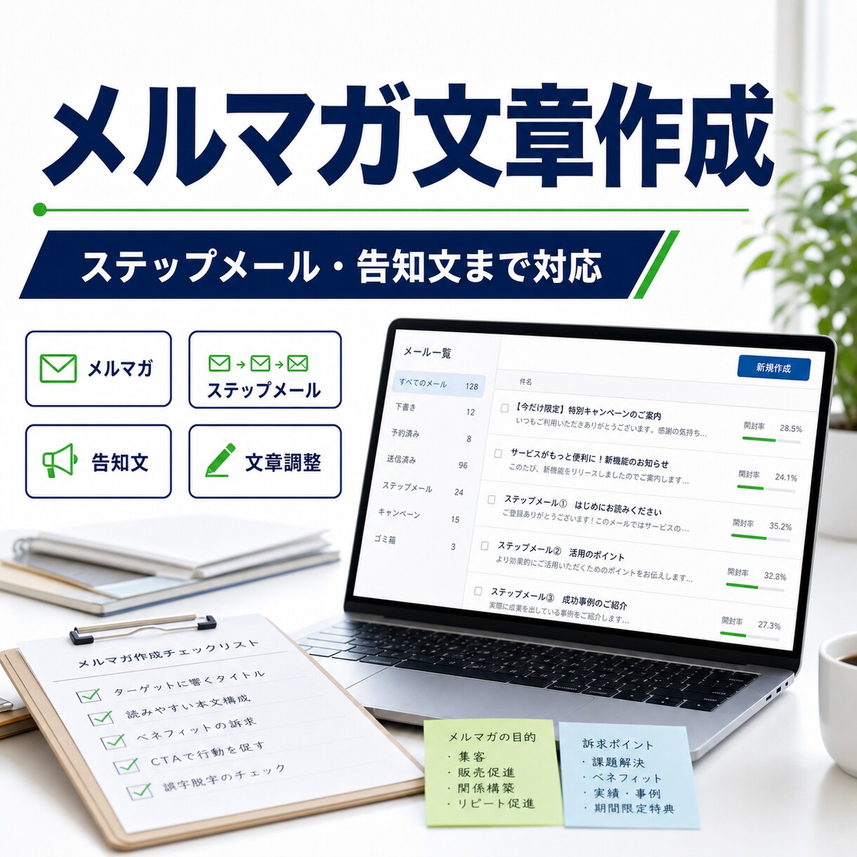 メルマガ配信文を作成します ステップメール・告知文まで対応 イメージ1