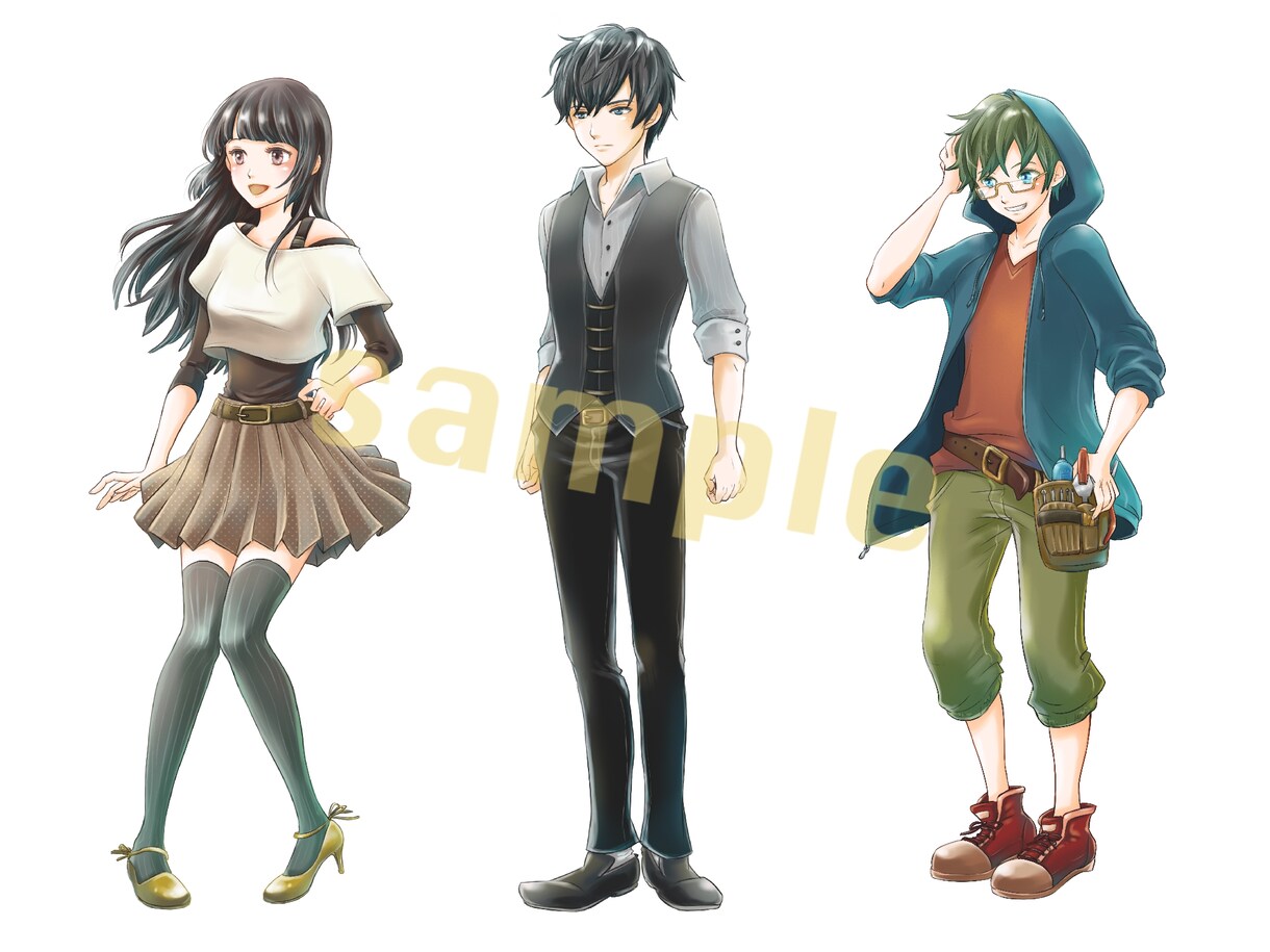 ご希望のアニメ絵お描きします SNSプロフ画用、自作HPのオリジナルキャラ等にオススメ♪ イメージ3