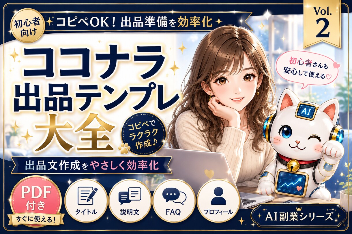 ココナラ初心者向け出品テンプレ大全を販売します ✅第2弾✅コピペOK！商品説明プロフィールタイトル作成効率化 イメージ1