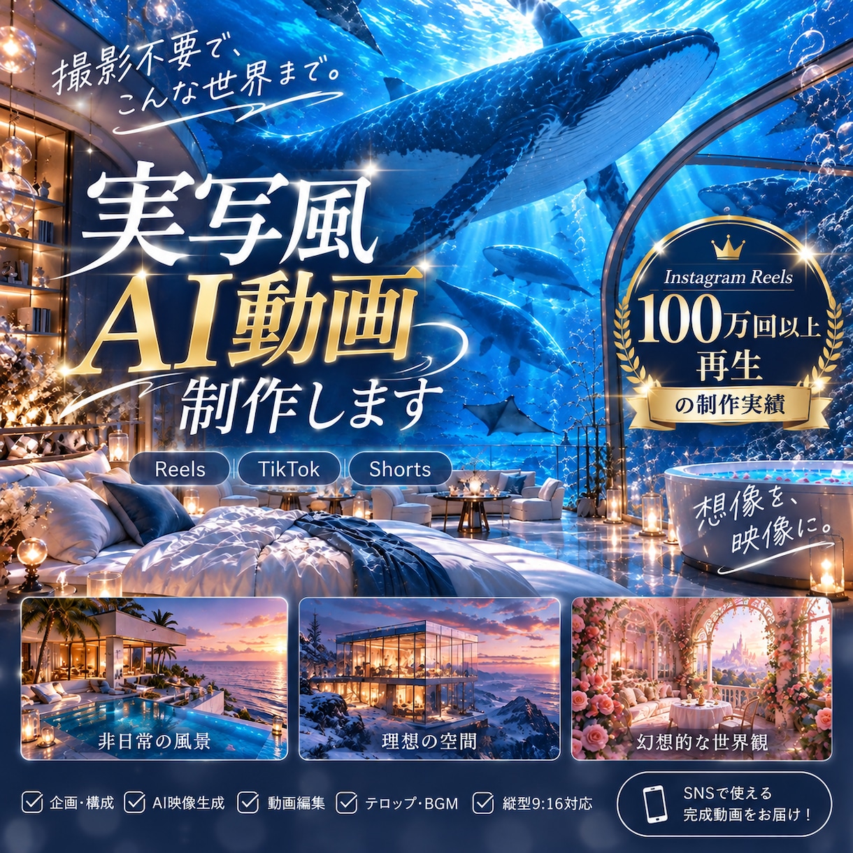 実写風AIショート動画を制作します 撮影できない世界観をAIで映像化します イメージ1