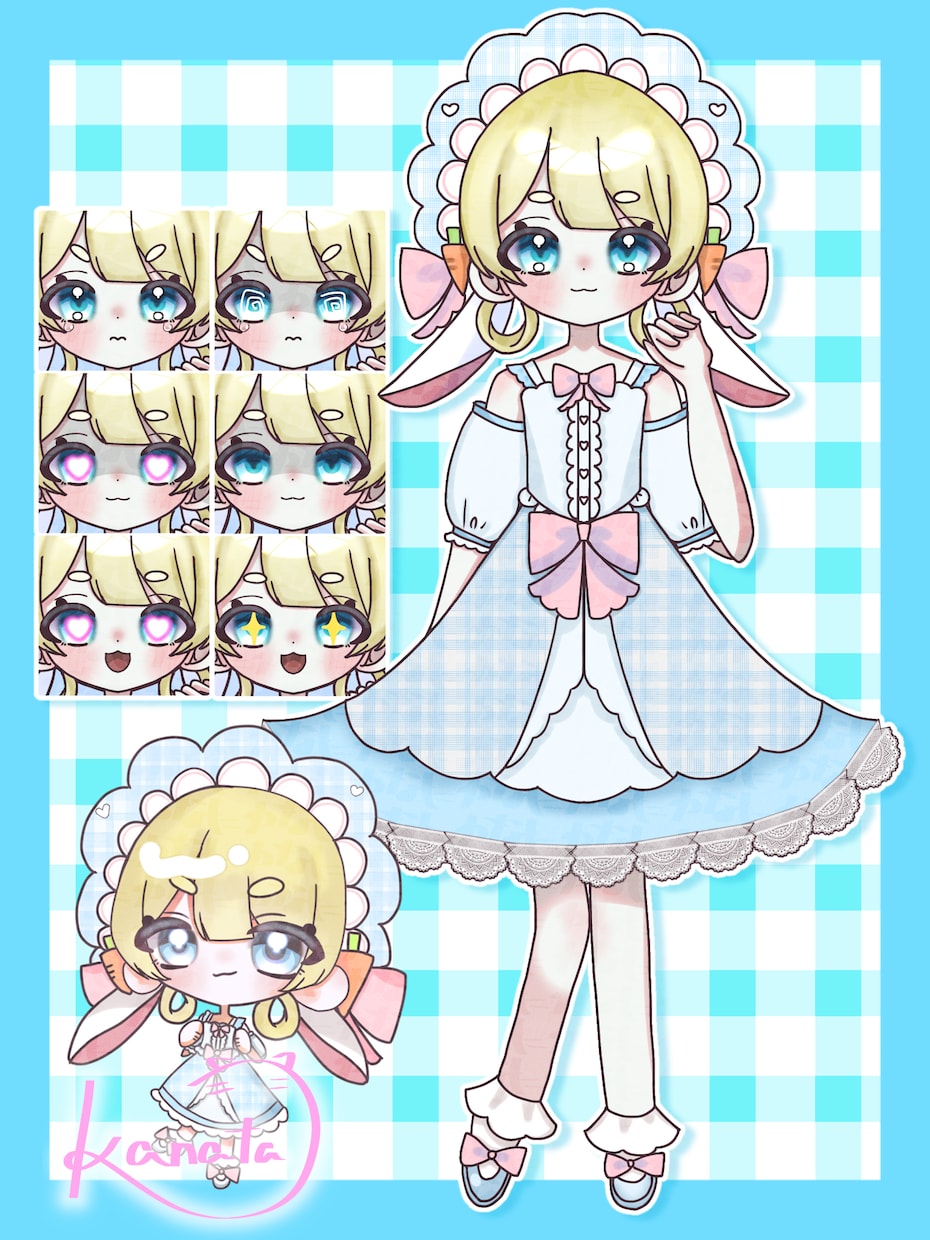 白うさぎ×ロリータ 立ち絵販売します きらきらキュートな立ち絵とミニキャラ イメージ1
