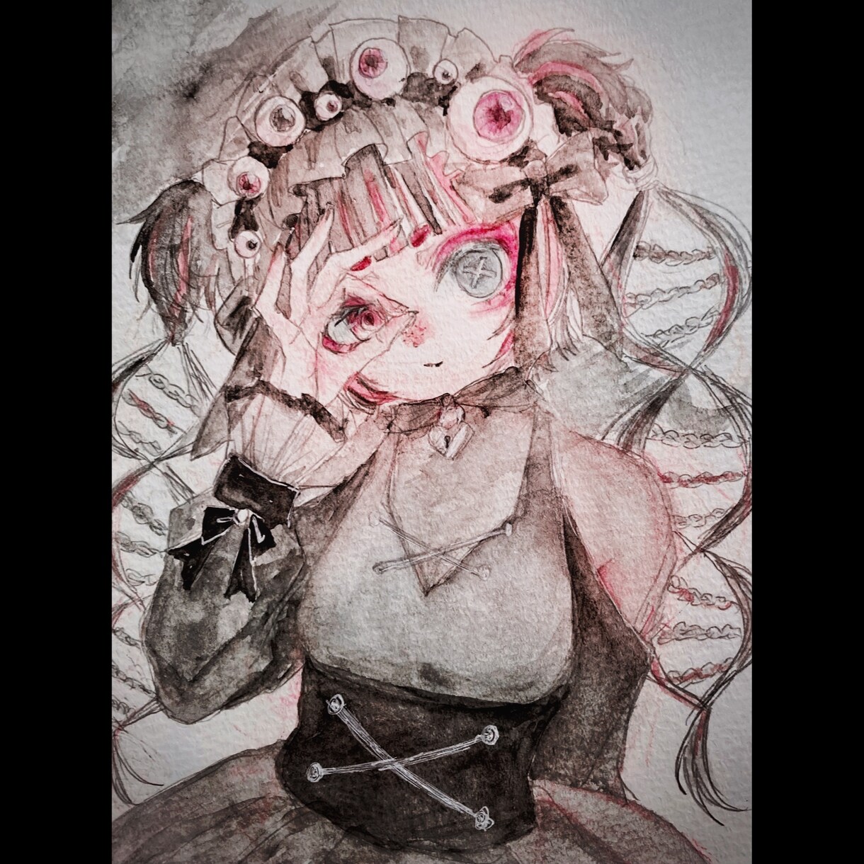 アナログで水彩イラスト描きます かわいいほわほわ水彩や闇を感じるイラスト！プレゼント用にも！ イメージ6
