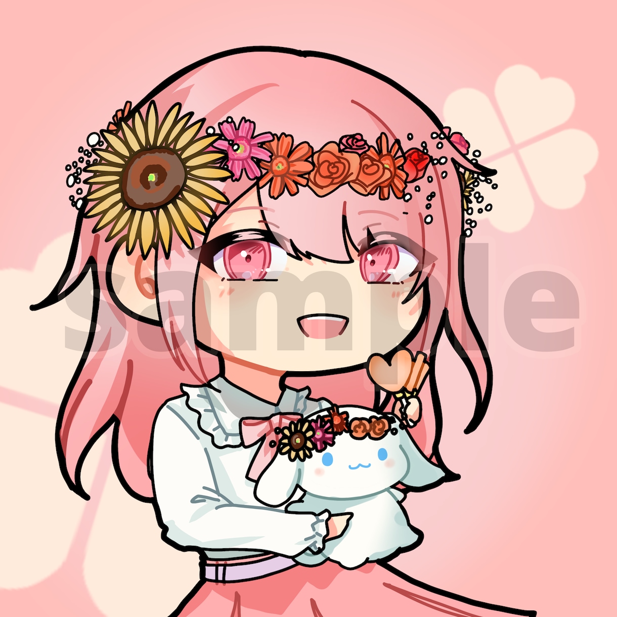 優しさのある可愛い女の子のアイコン等作成します TwitterやYoutubeプロフィールをもっと華やかに イメージ2