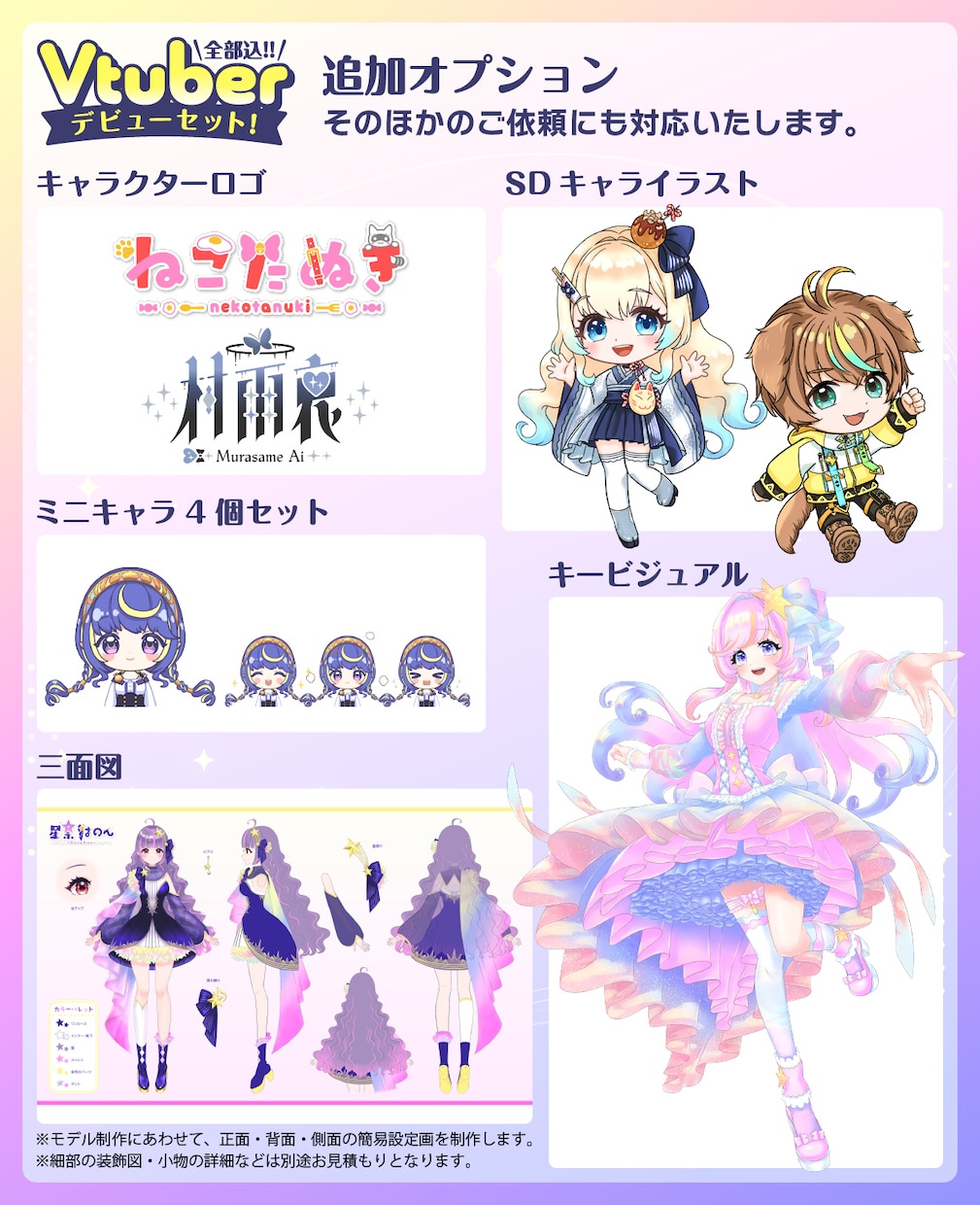 Vtuberデビュー応援!!全工程制作します Live2Dモデル・表情差分込み・収益化＆グッズ化OK!! イメージ7