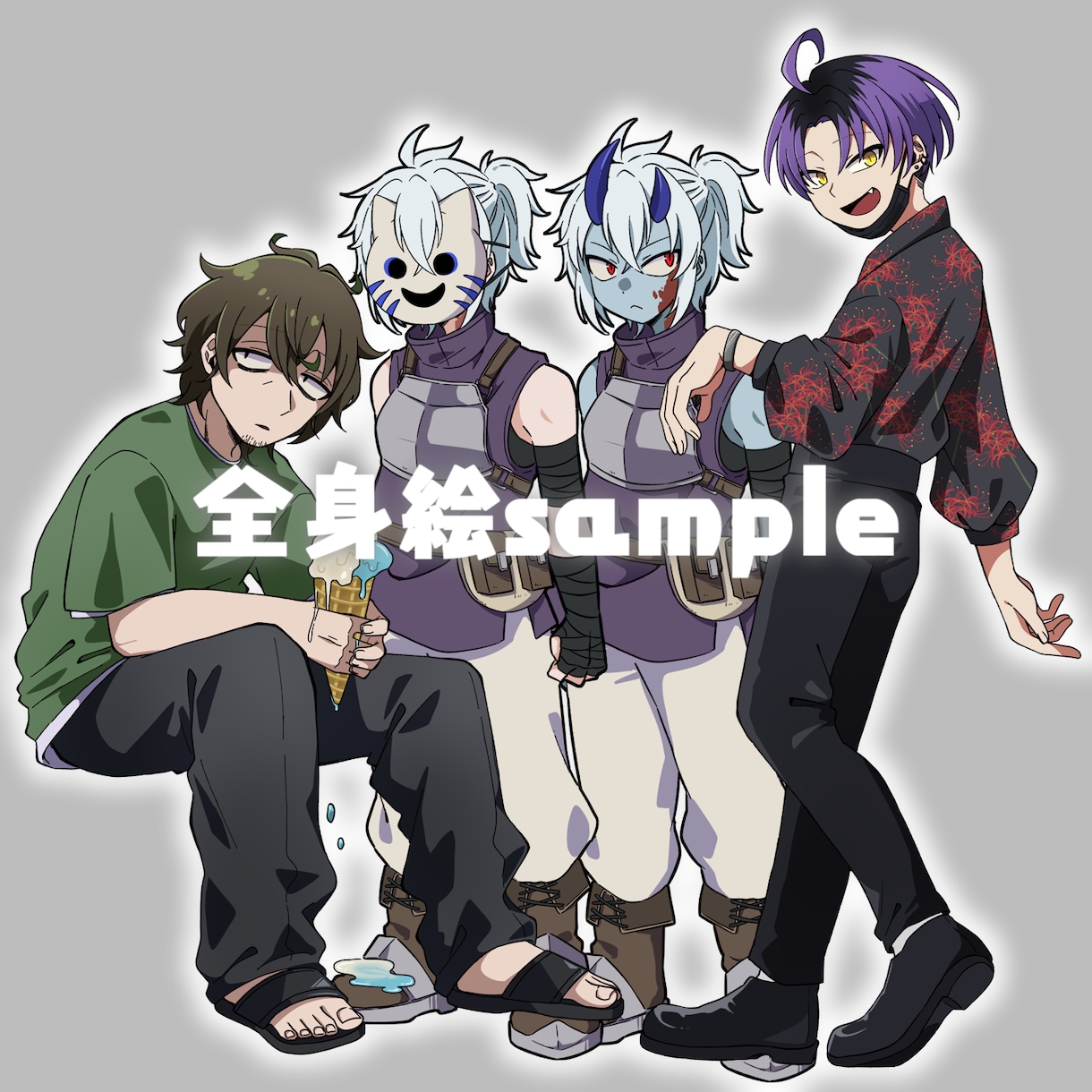 カラフルで目を引くイラスト描きます アイコン、立ち絵、サムネイルなどに！ イメージ4