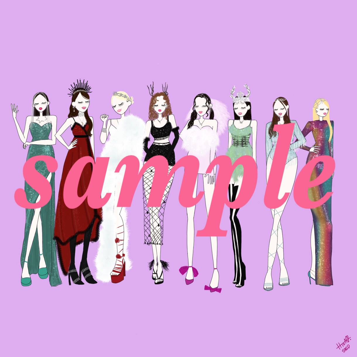 KAWAII♡お衣装イラストにします 《SNS用／携帯ホーム/携帯待受/贈り物に》 イメージ4