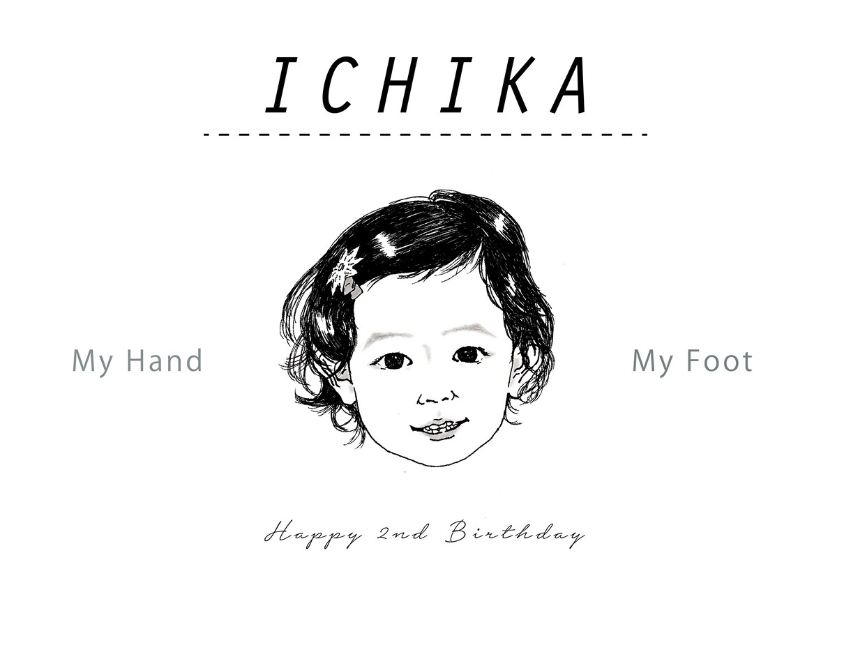 イラスト入り手形足形パネルを制作します バースデーフォトやお誕生日会に世界に一つのパネルを イメージ4