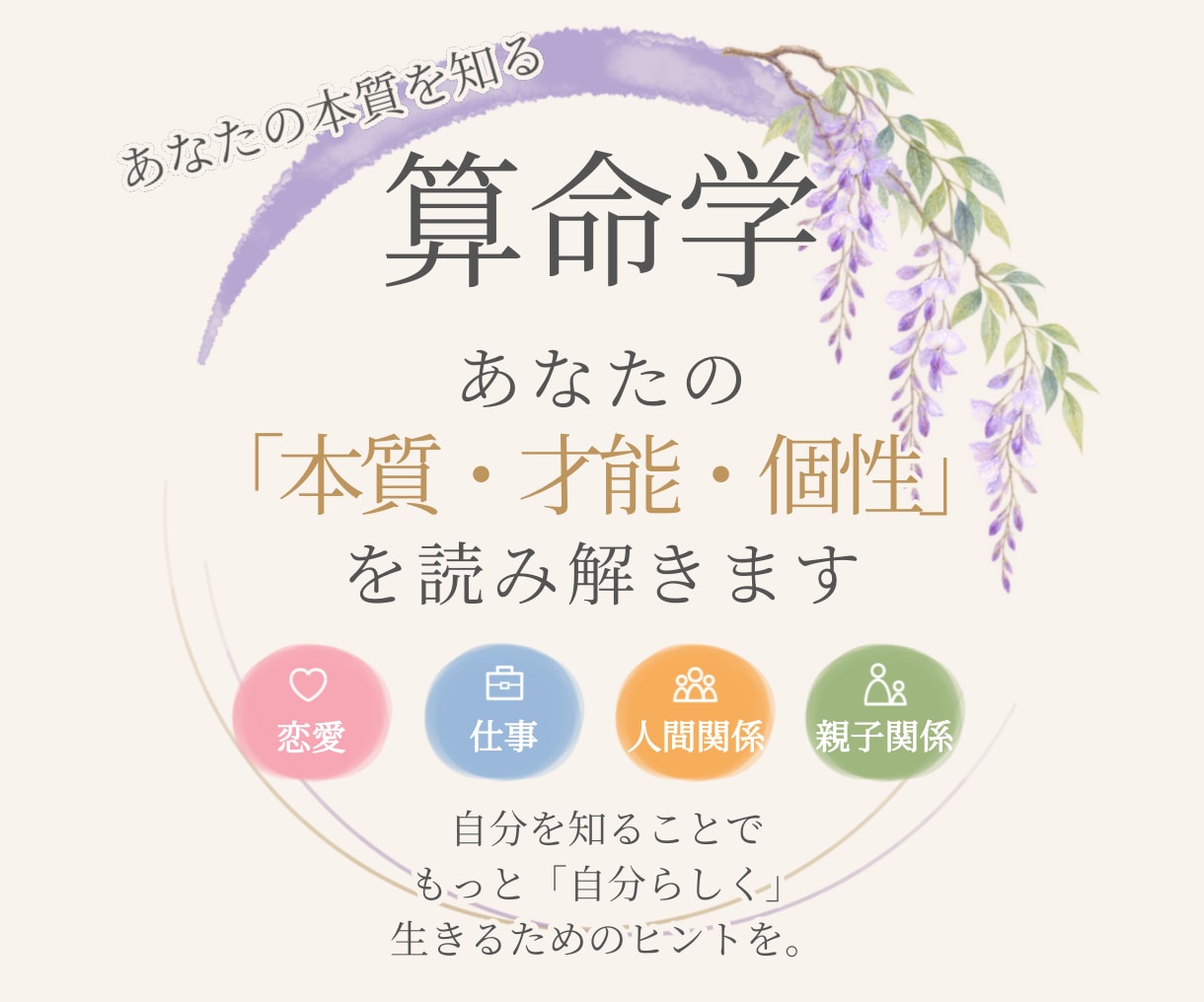あなたの本質・才能を算命学で鑑定します 恋愛・仕事・人間関係・親子関係のお悩みに イメージ1