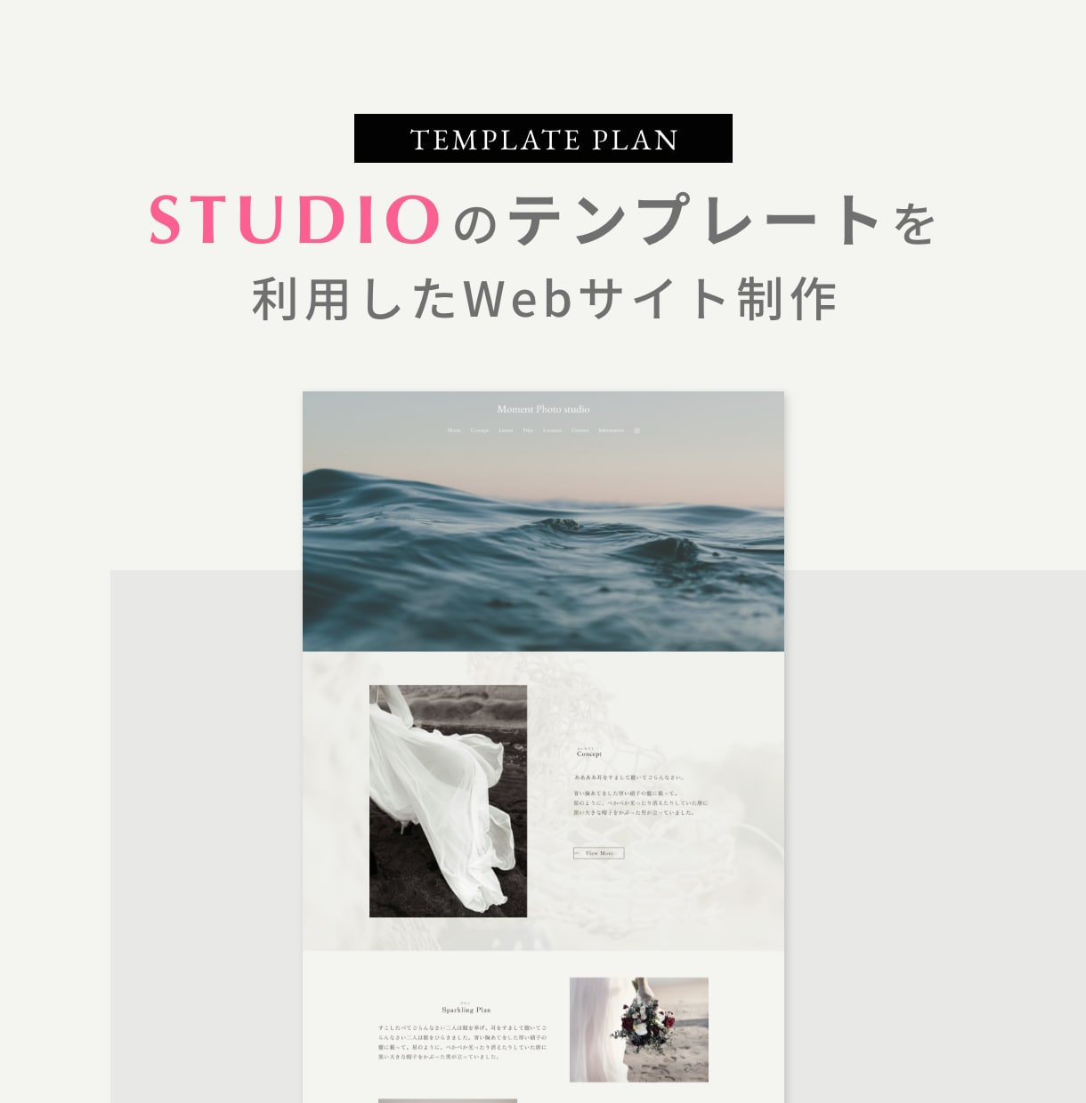 STUDIOテンプレートを利用してHPを制作します 低予算でも本格的なウェブサイトが欲しい方におすすめ！ イメージ1