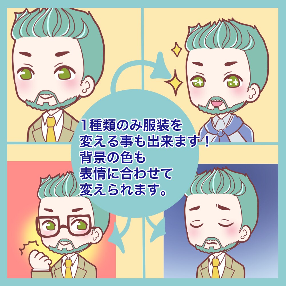 色々な【表情】を4点セットでお描きします ブログやSNSなど幅広く使える表情アイコンです！ イメージ4