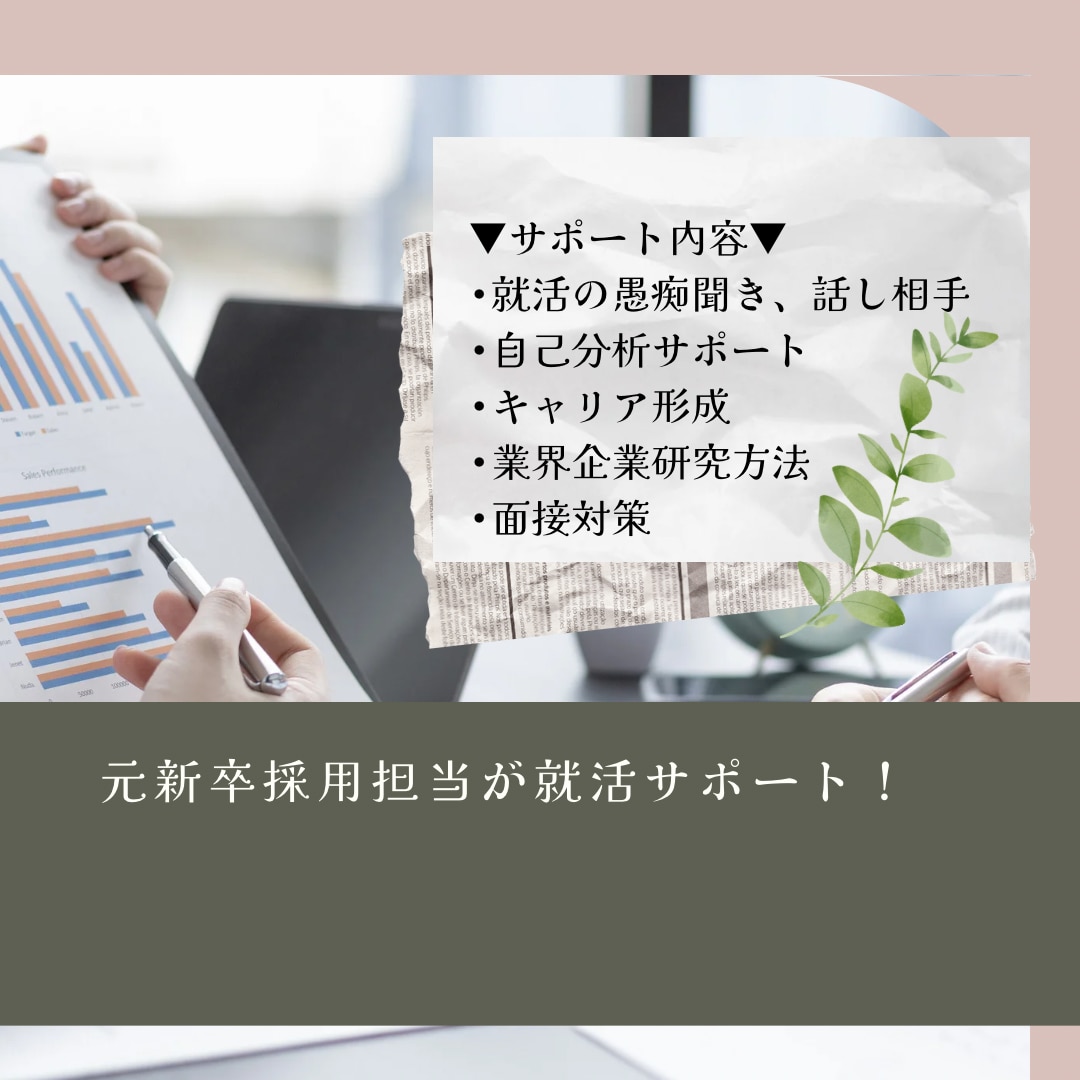 元新卒採用担当が貴方の就活をお手伝いします 限定5枠★キャラコンが就活をサポート！自己分析から歓迎！ イメージ2