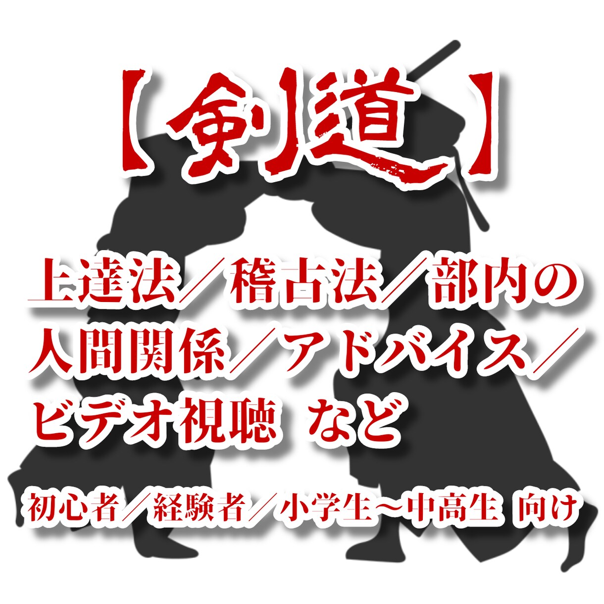 剣道有段者が上達法、稽古法、教えます 初心者、経験者、小学生〜中高生向け！ イメージ1