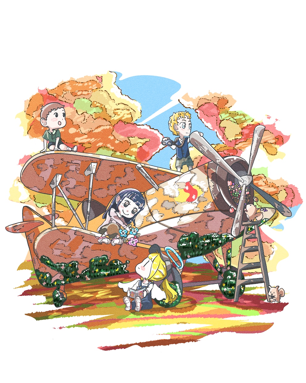 絵本のような、ゆるふわおしゃれイラストを描きます おしゃれでゆるい、気持ちが和らぐ一枚をプロがお描きします！ イメージ6