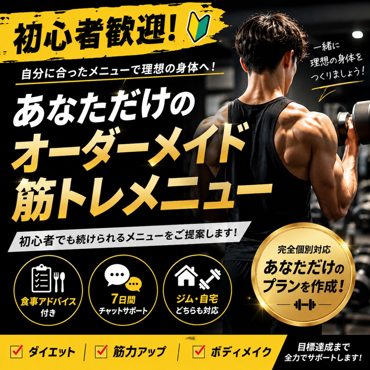 あなただけのオーダーメイド筋トレメニュを作成します 何をすればいいか迷うあなたへ個別メニューを作成します イメージ1