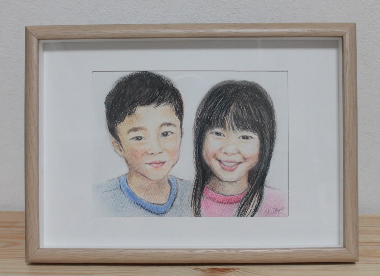 パステルで似顔絵作成いたします 添付いただいた写真を元に一点一点丁寧に仕上げます。 イメージ3