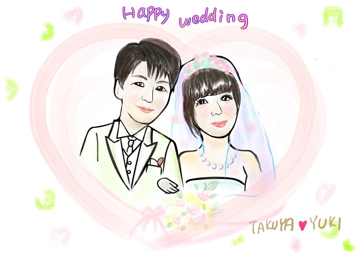 温かみのある手描きの似顔絵をお届けします 還暦、古希などのお祝い、誕生日、結婚式の贈り物にオススメです イメージ4