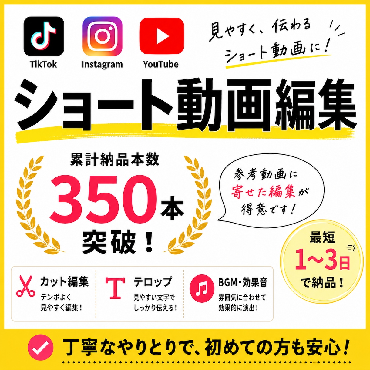 ショート動画を編集します TikTok、YouTube、Instagram イメージ1