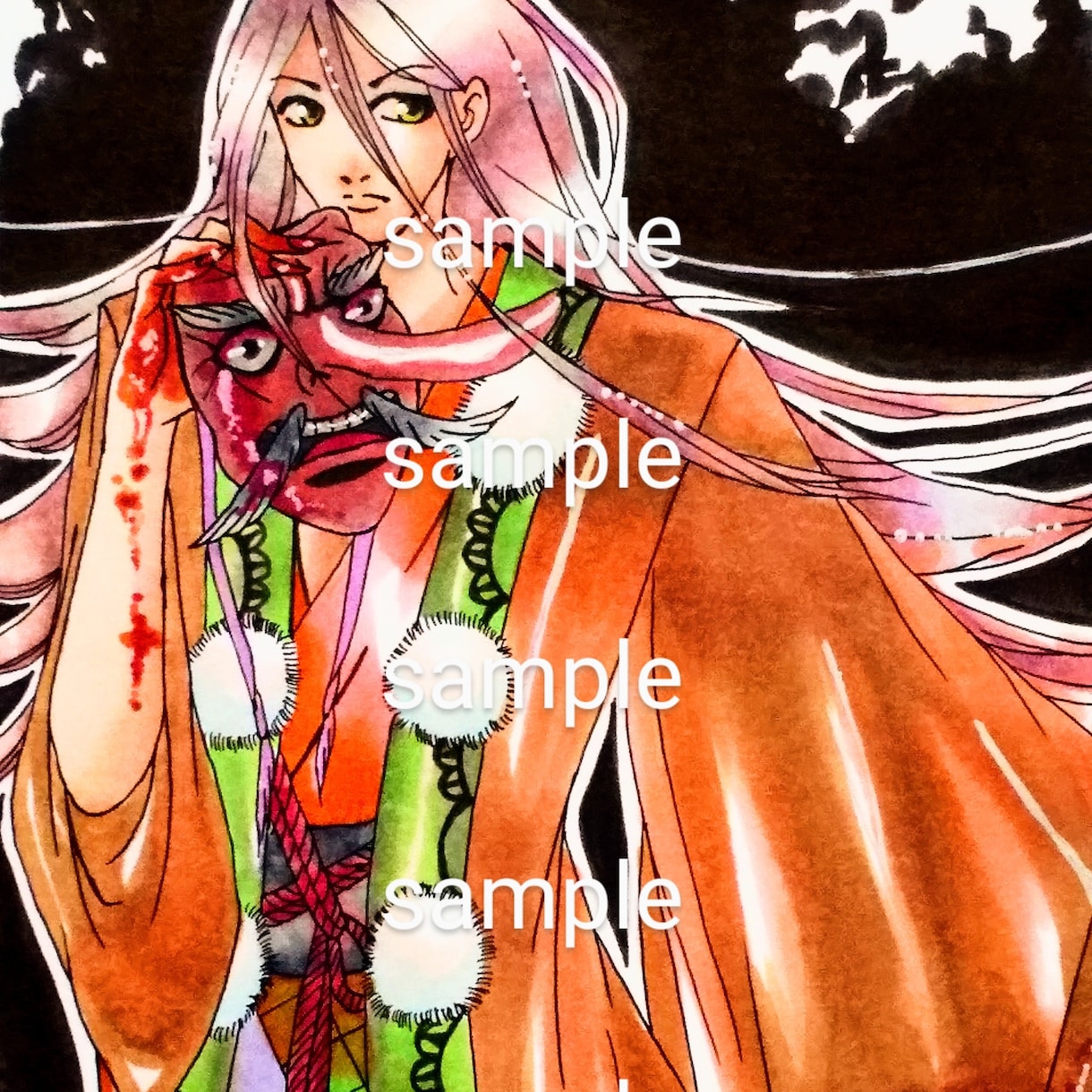 繊細で丁寧なアナログ絵を描きます 水彩画などアナログ着色にてSNSアイコンを制作します！ イメージ2