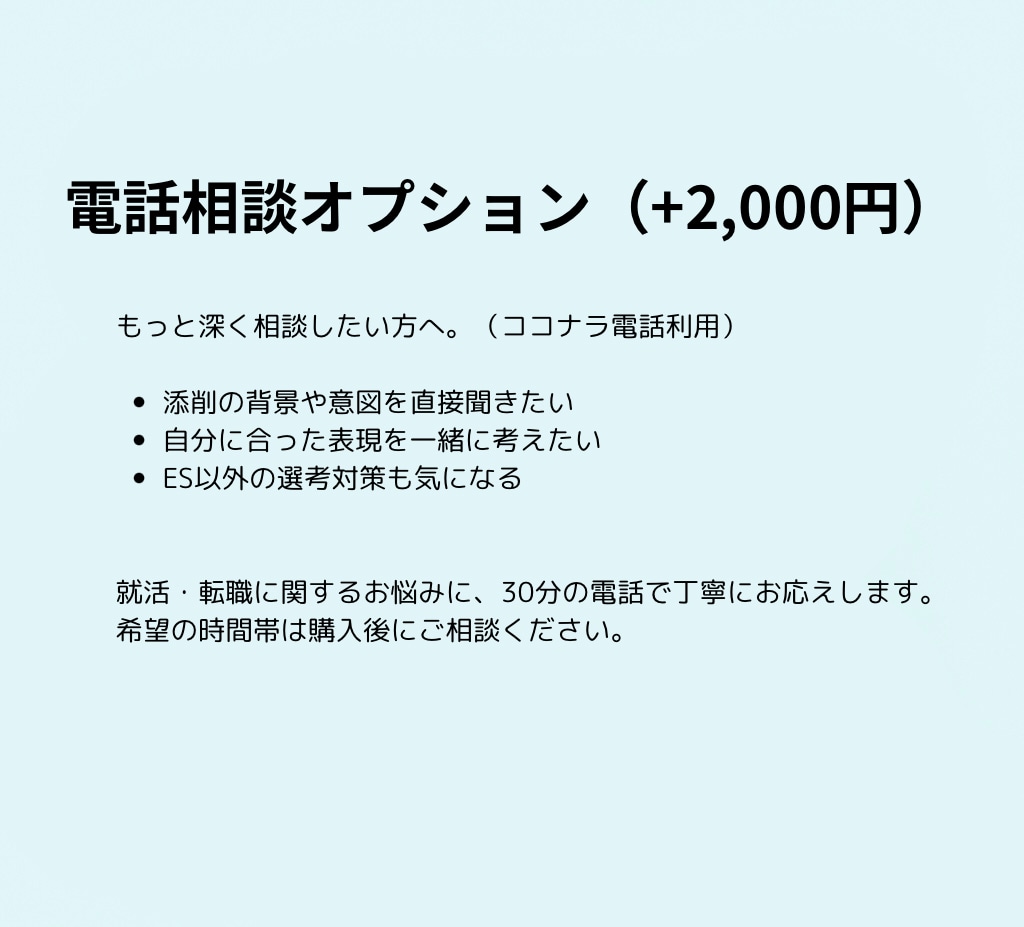志望動機・自己PR・ガクチカなどを添削します あなたのES、たった1,500円で3つの視点から添削します イメージ5
