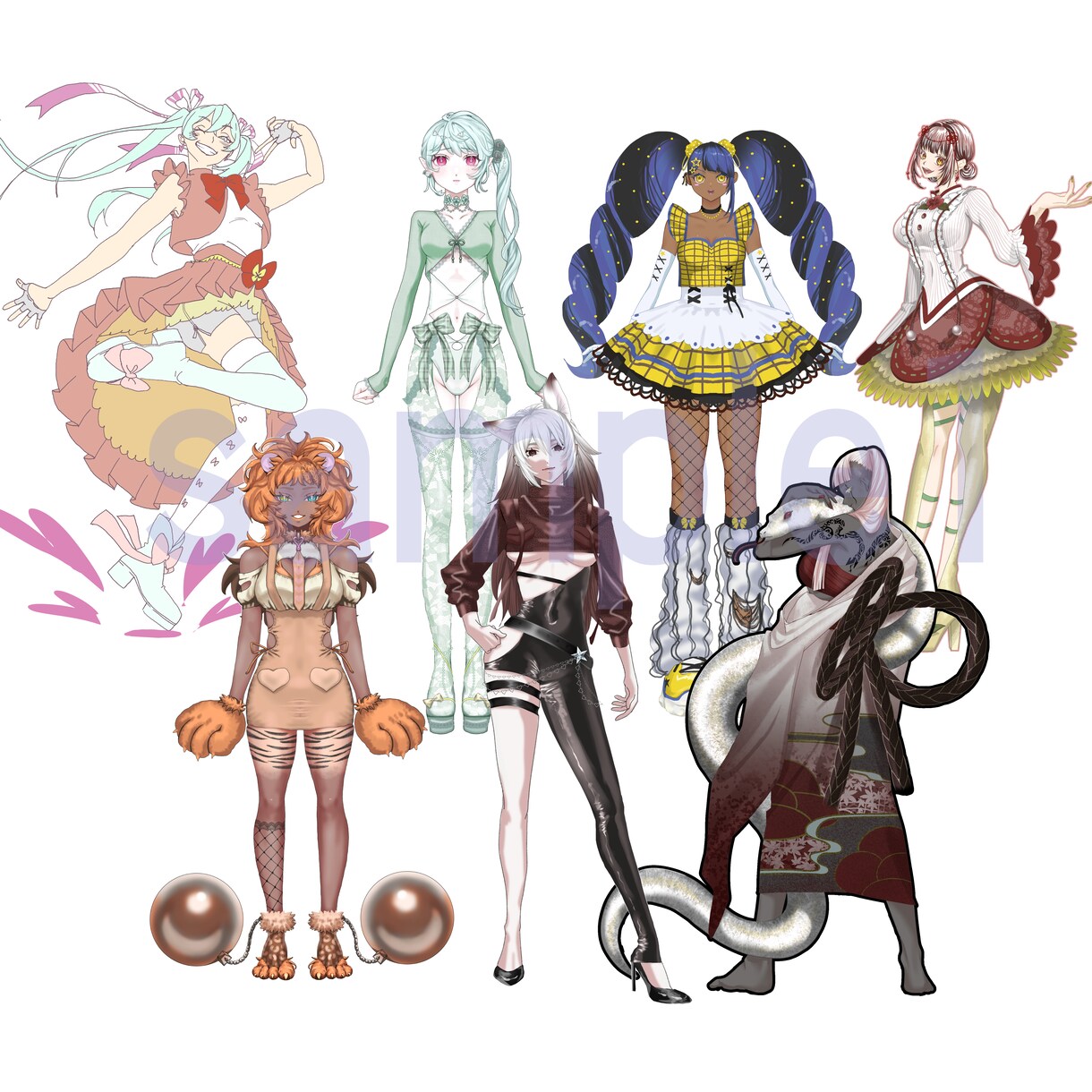 3名様限定格安！Vtuberイラスト描きます 10000円相当の表情差分5種付き！Live2d作成します！ イメージ2