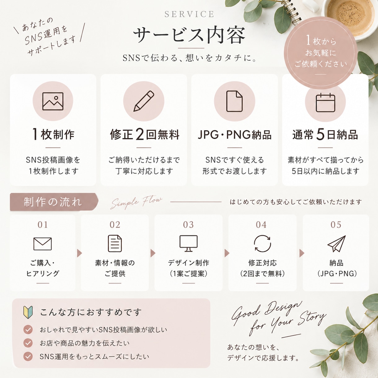 Instagram投稿画像をおしゃれに制作します 見やすく伝わるSNS画像を丁寧にデザインします イメージ5
