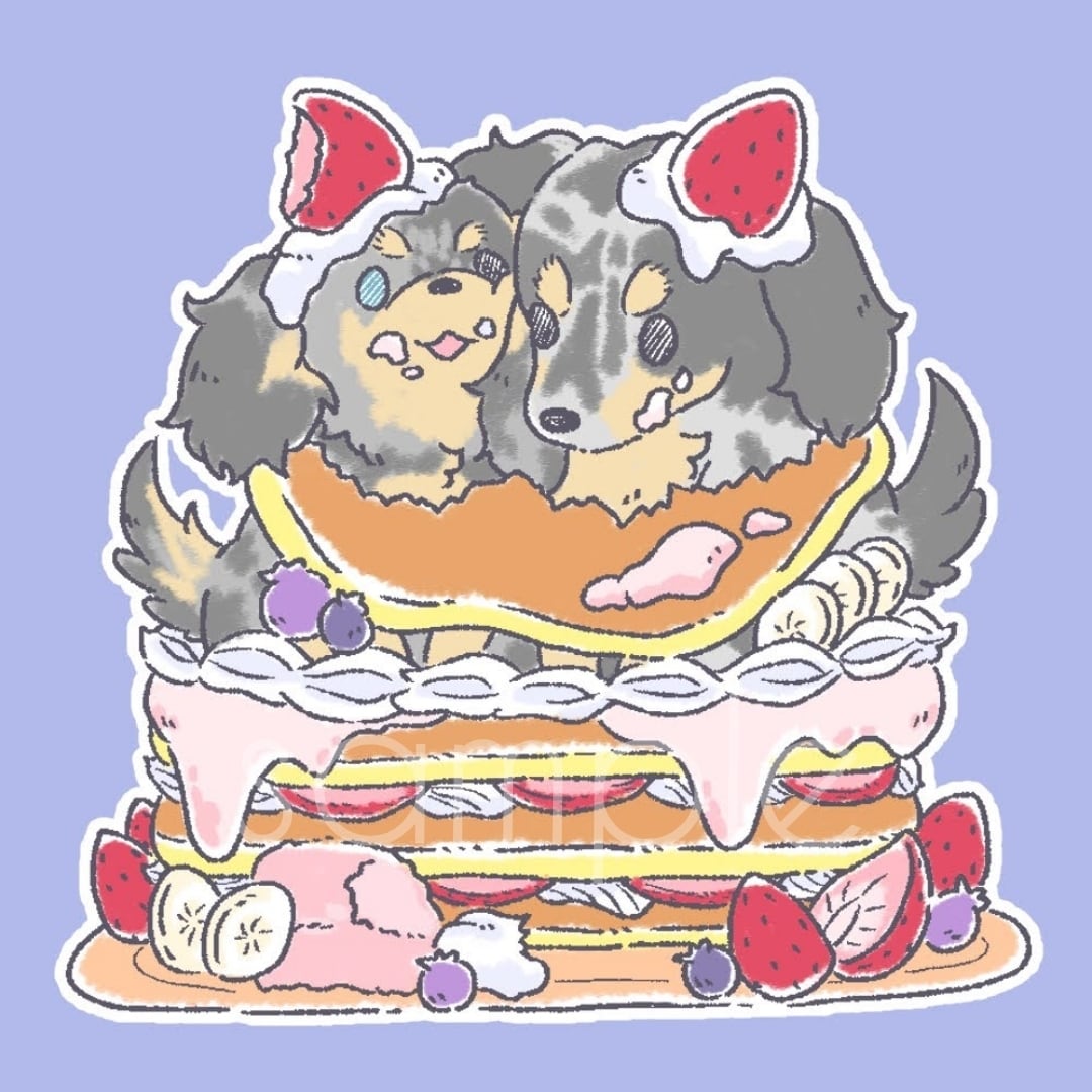 動物・ペット×お菓子イラスト☆かわいく描きます 犬・猫・鳥どんな子でも・商用利用オプション有・ラフまで無料 イメージ7