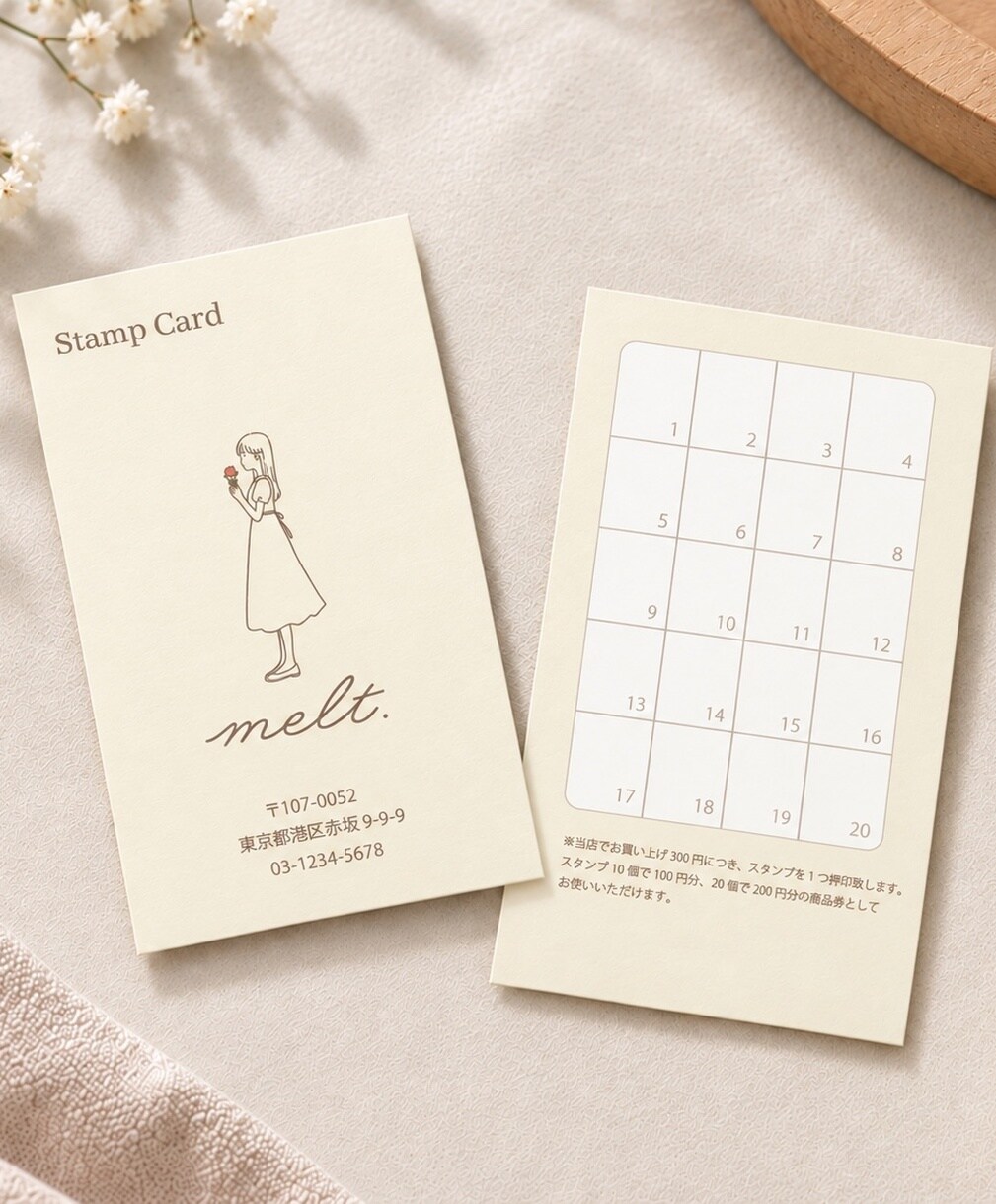 シンプル可愛い名刺・ショップカードをデザインします サロン・カフェ・作家さんなどにぴったりのショップカードを イメージ3